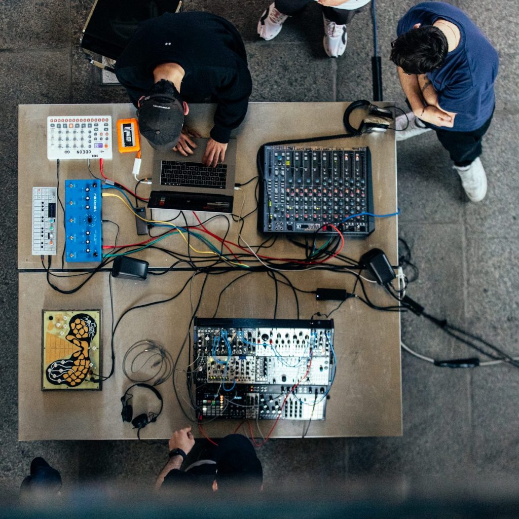 Mixing desk and audio equipment at the Odeon On Running workshop